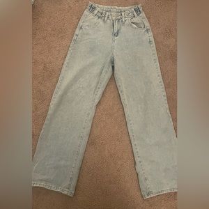 Yesstyle K-fashion Lightweight Wide Leg Jeans with Adjustable Waist Petite